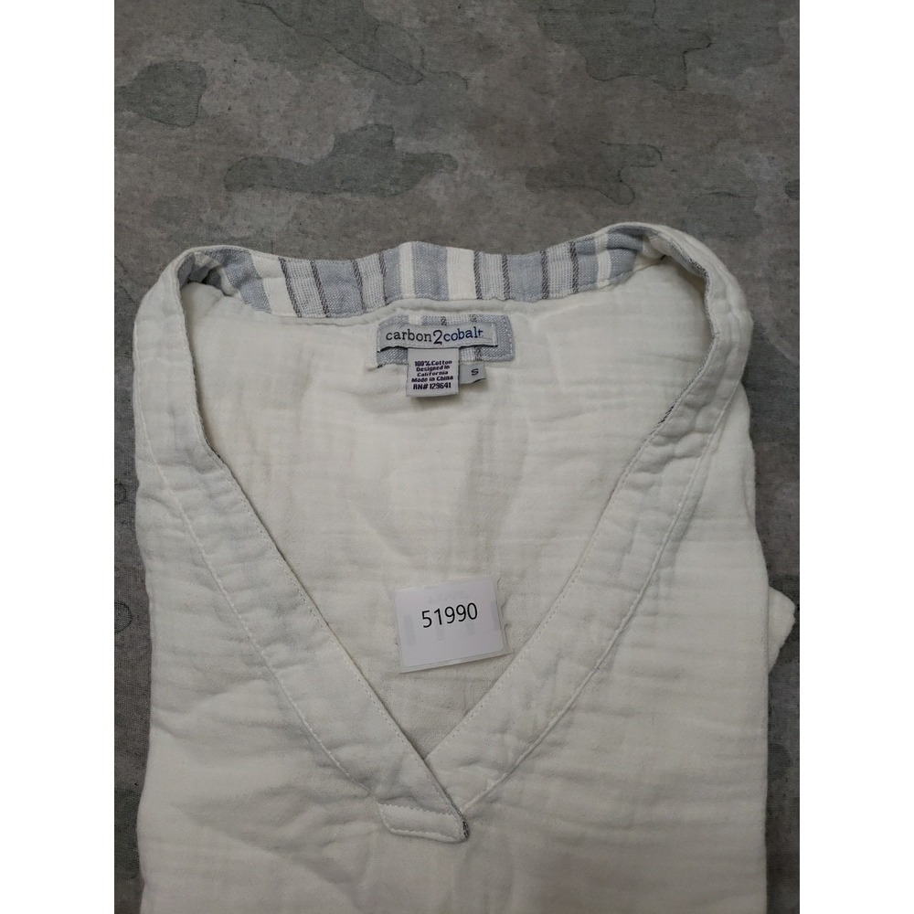 Carbon 2 Cobalt Top Womens Small White V-Neck Short Sleeve - Picture 10 of 10